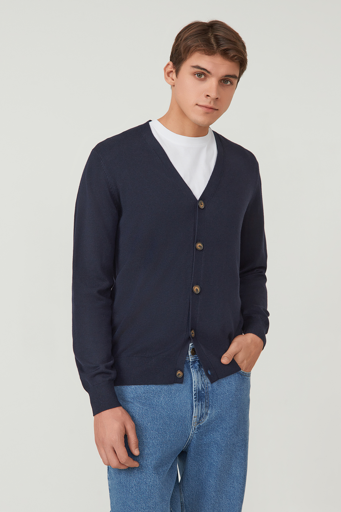 

Кардиган мужской Baon B6423701 синий 4XL, B6423701