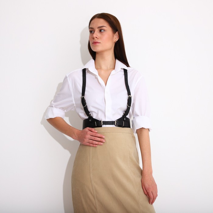 

Портупея женская NoBrand 9318066 черная, Черный, 9318066
