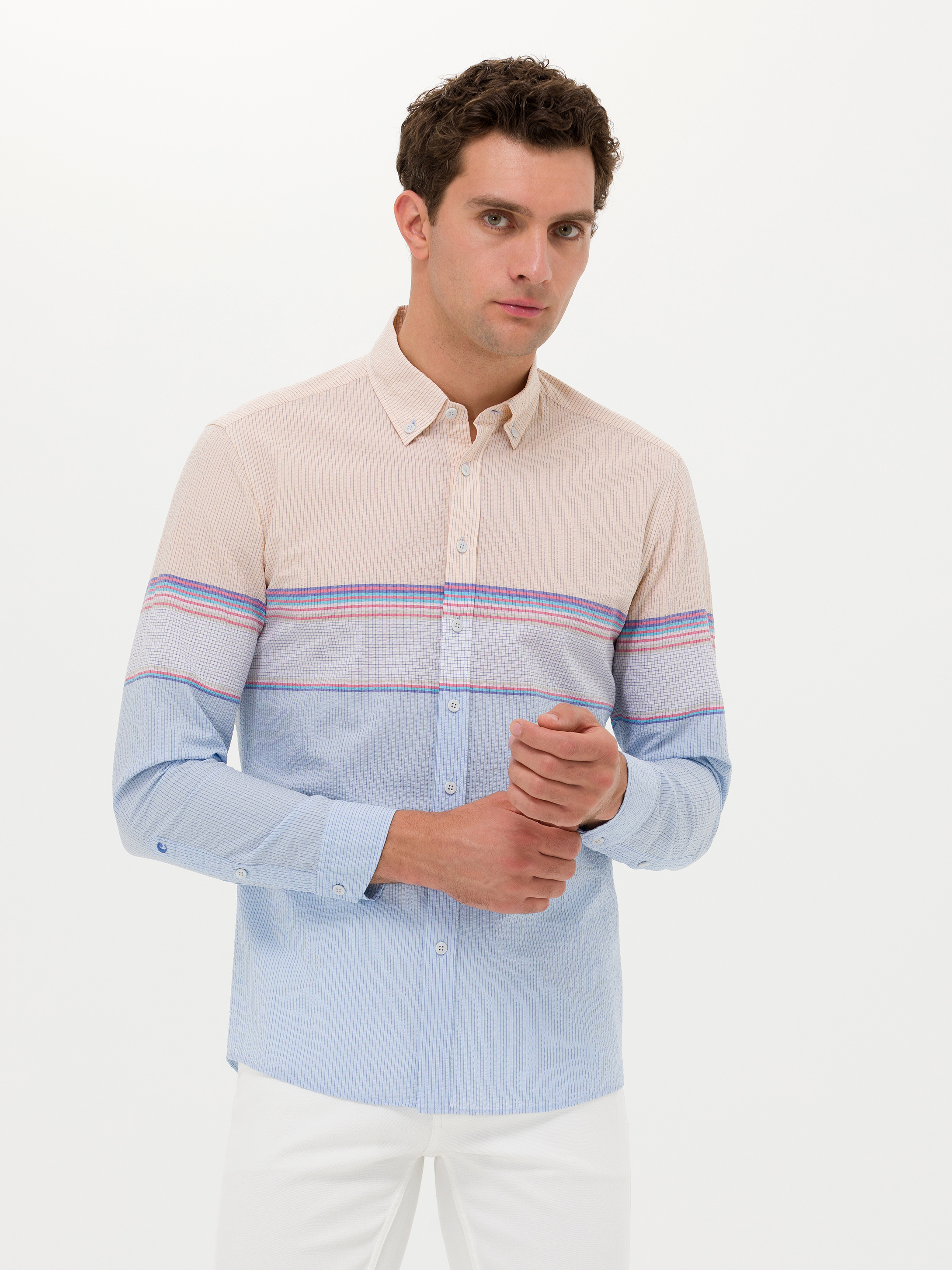 

Рубашка мужская Cacharel G051SZ0040CARTER голубая XL, Разноцветный, G051SZ0040CARTER