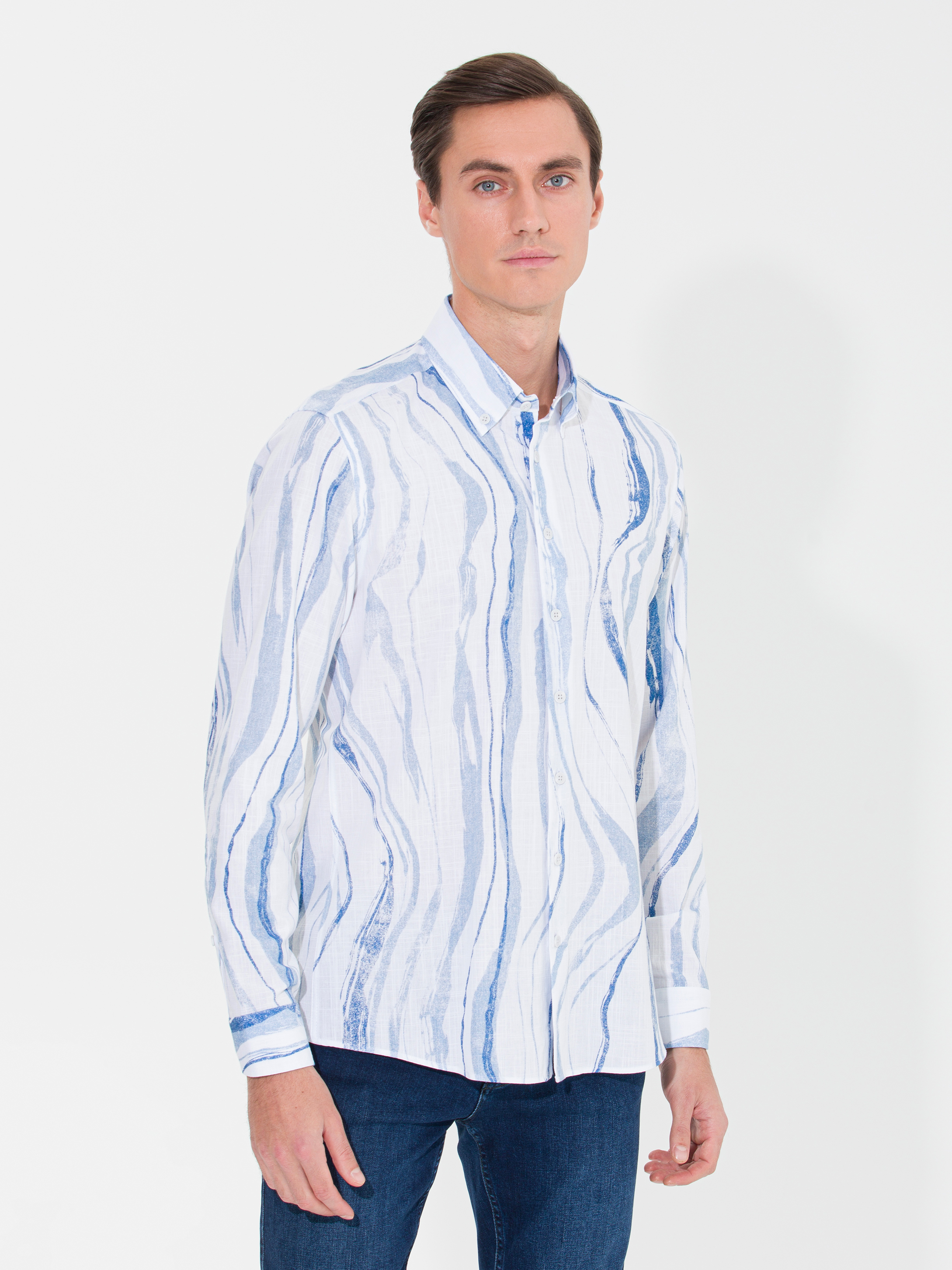 

Рубашка мужская Cacharel G051SZ0040CHICAGO голубая 2XL, Голубой, G051SZ0040CHICAGO