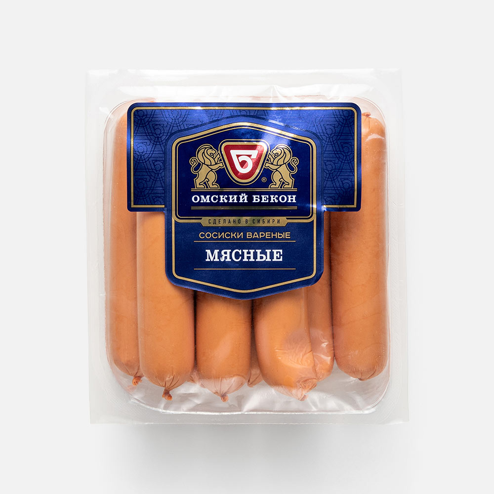 

Сосиски Омский бекон Мясные варёные, 470 г