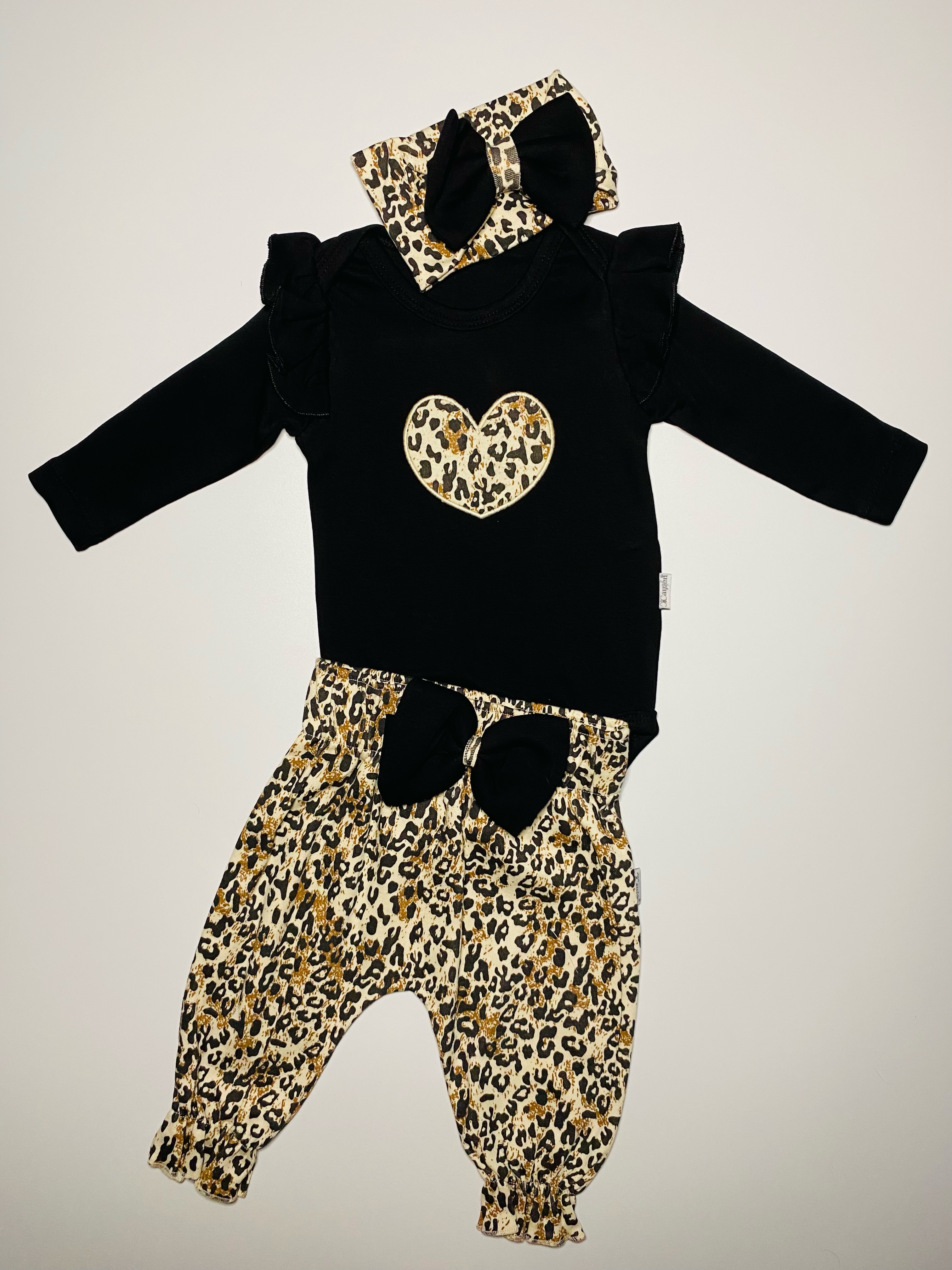Комплект одежды детский Minicayzen Леопард, черный, 74