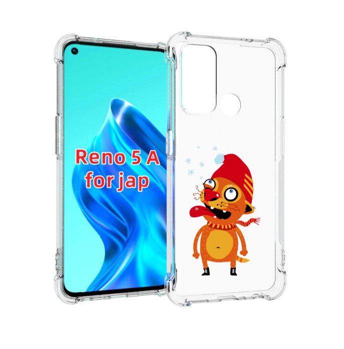 

Чехол MyPads Зимний кот для Oppo Reno 5A, Прозрачный, Tocco