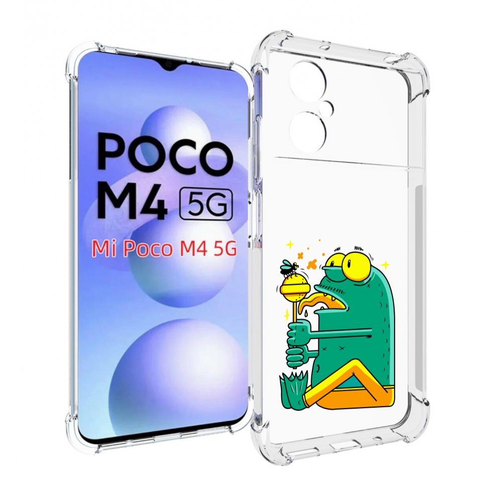 

Чехол MyPads Зеленая лягушка с чупа чупсом для Xiaomi Poco M4 5G, Прозрачный, Tocco