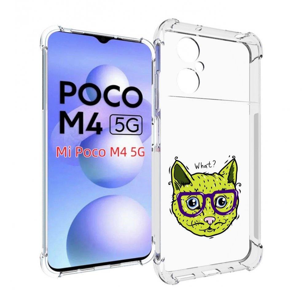 

Чехол MyPads Зеленый кот для Xiaomi Poco M4 5G, Прозрачный, Tocco