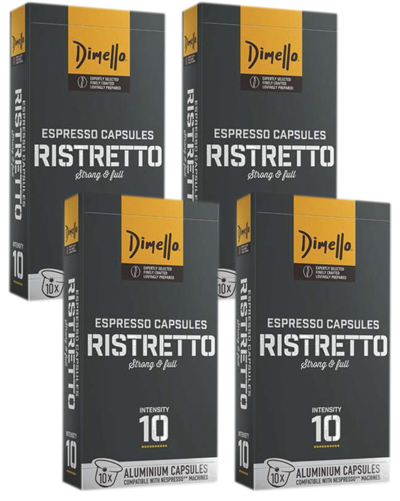 Кофе Dimello в капсулах Ristretto, 4 упаковки по 10 шт