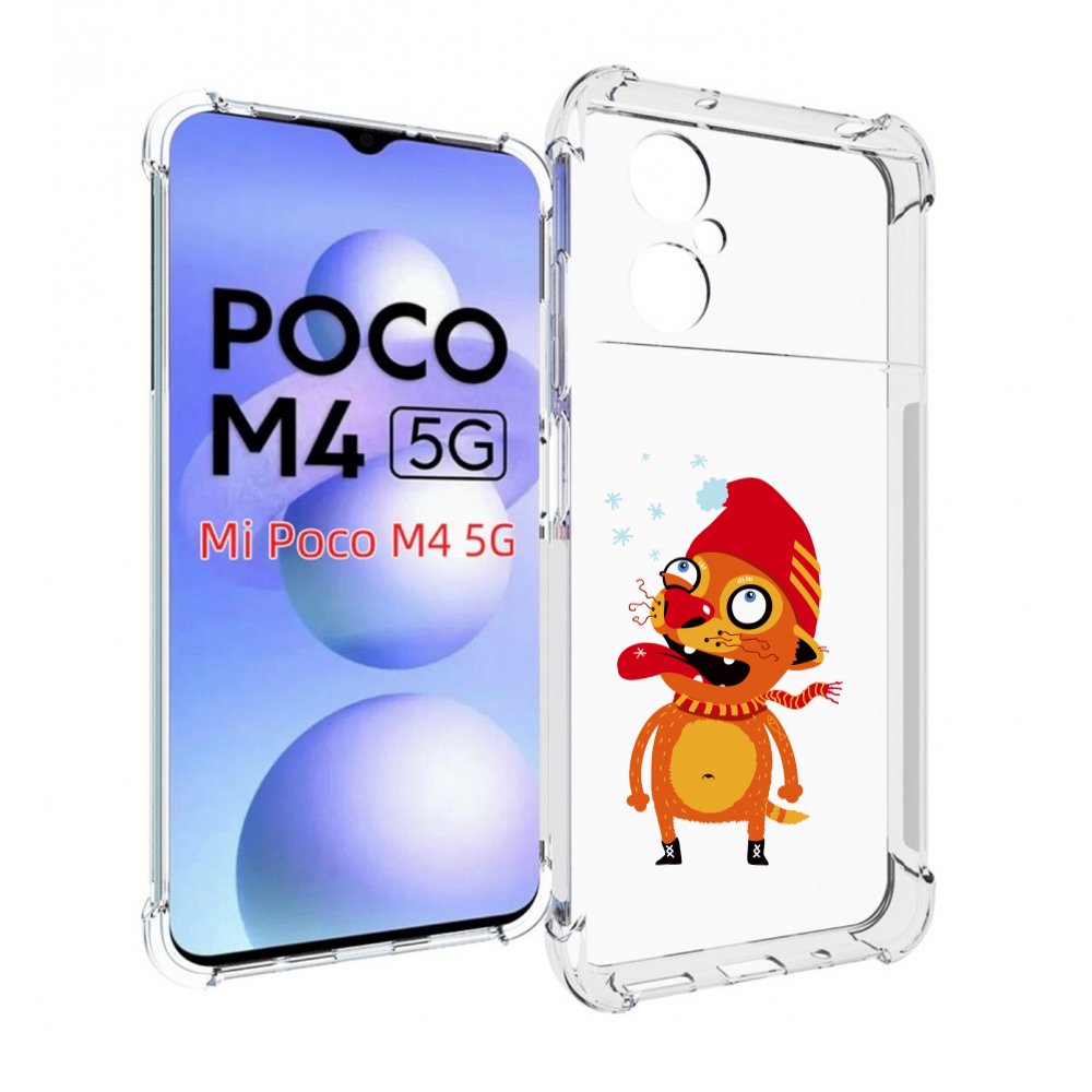 

Чехол MyPads Зимний кот для Xiaomi Poco M4 5G, Прозрачный, Tocco