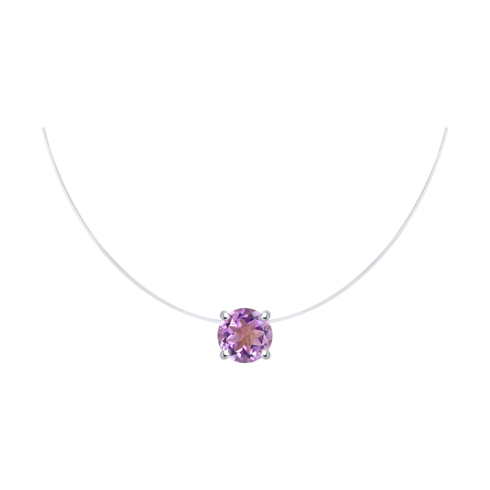 

Колье из серебра 38 см SOKOLOV 92070054, аметист, 92070054