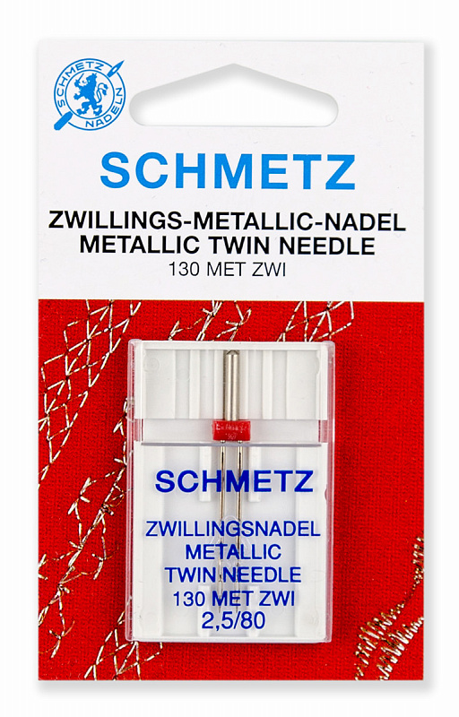 

Иглы для металлизированных нитей Schmetz 130 MET ZWI 80/2,5, уп.1 игла