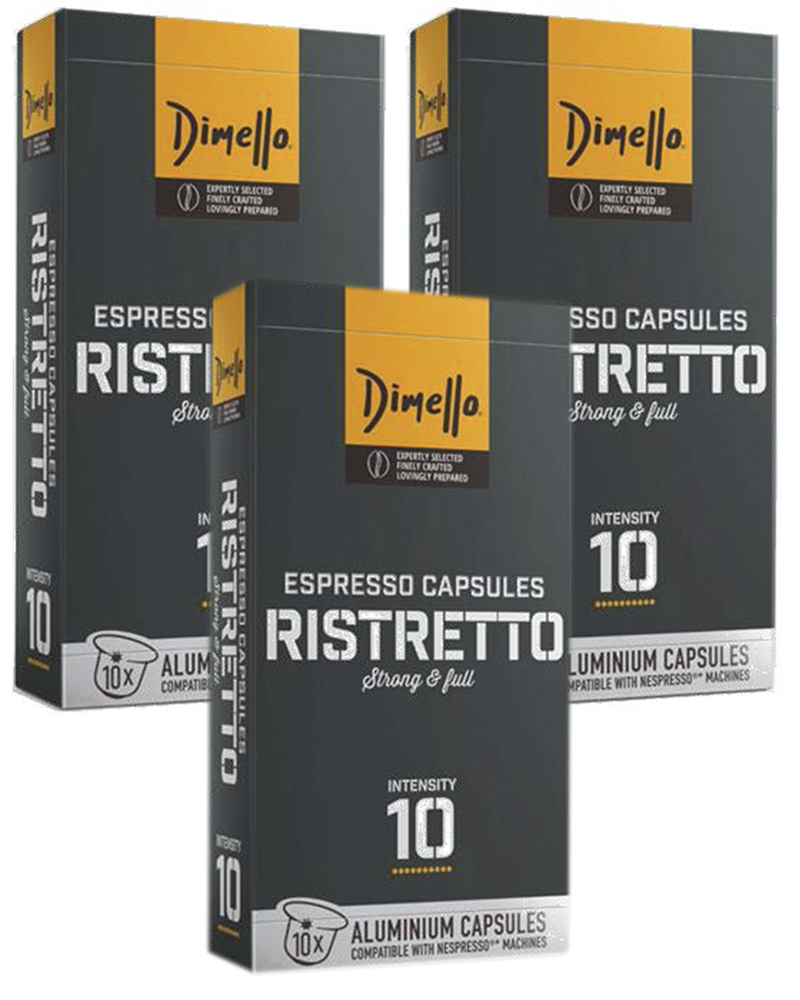 Кофе Dimello в капсулах Ristretto, З упаковки по 10 шт