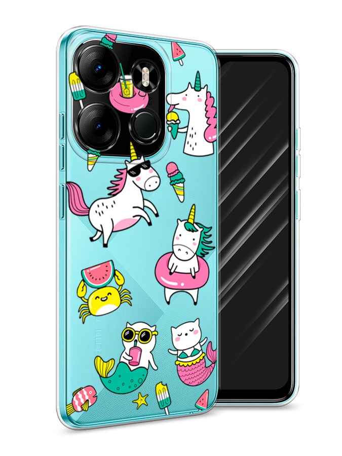 

Чехол Awog на Tecno Phantom X2"На отдыхе", Белый;голубой;розовый, 303250-2