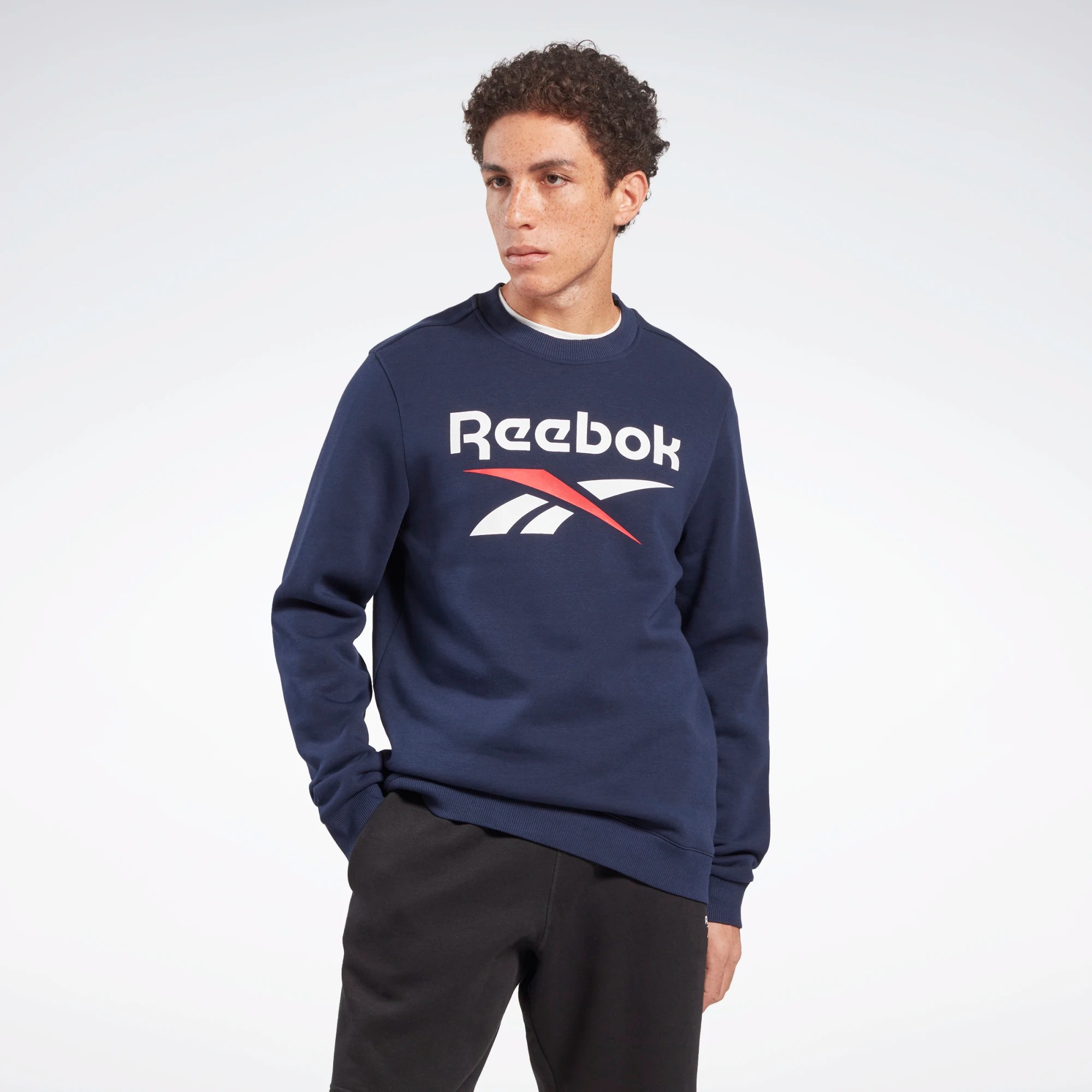 Свитшот мужской Reebok RI BIG STACKED LOGO CREW синий M