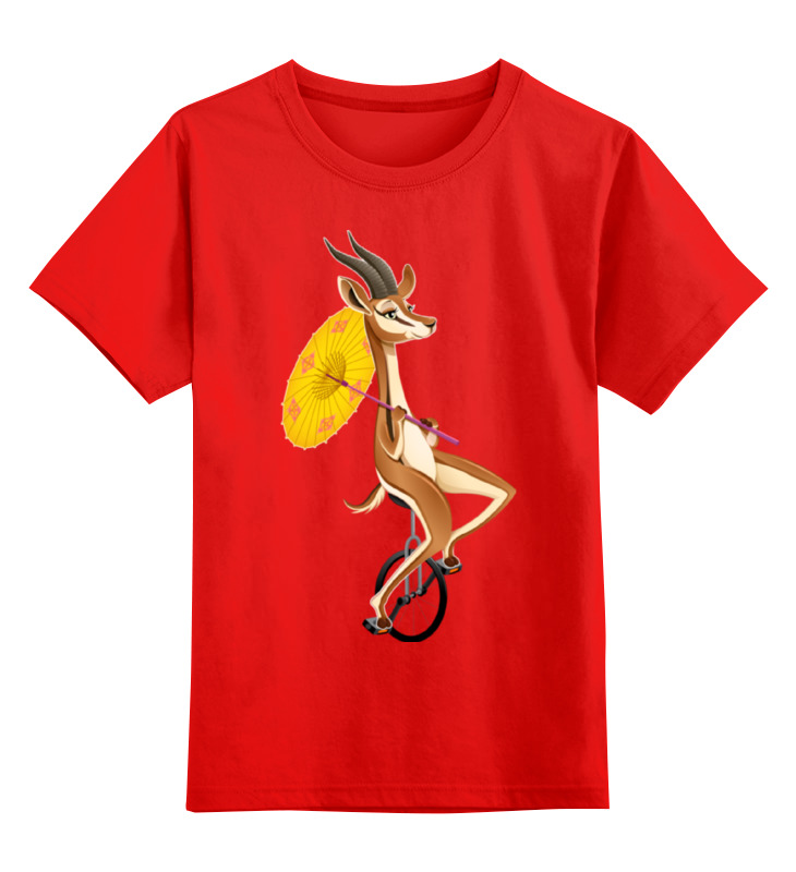 

Детская футболка Printio Забавная косуля цв.красный р.128, 0000002370788