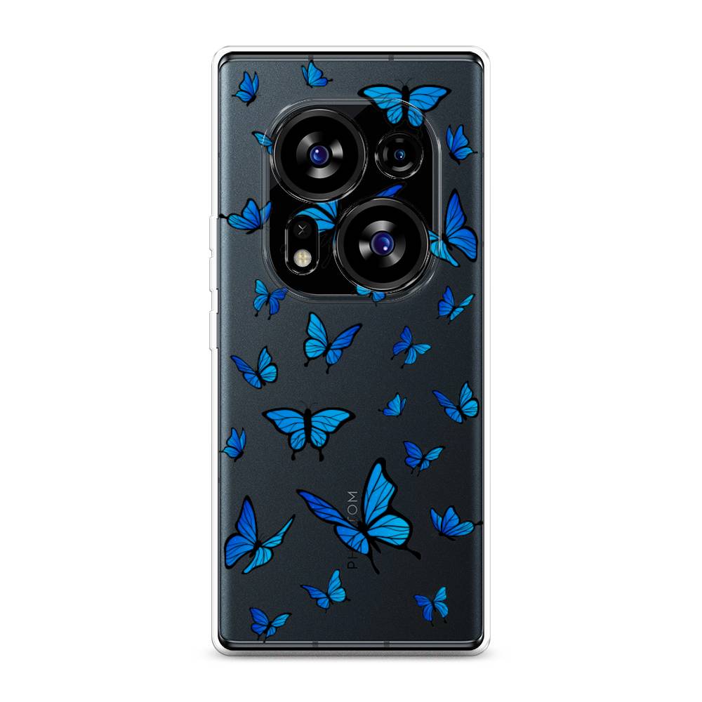 

Чехол Awog на Tecno Phantom X2"Синие бабочки", Синий;белый, 303250-1