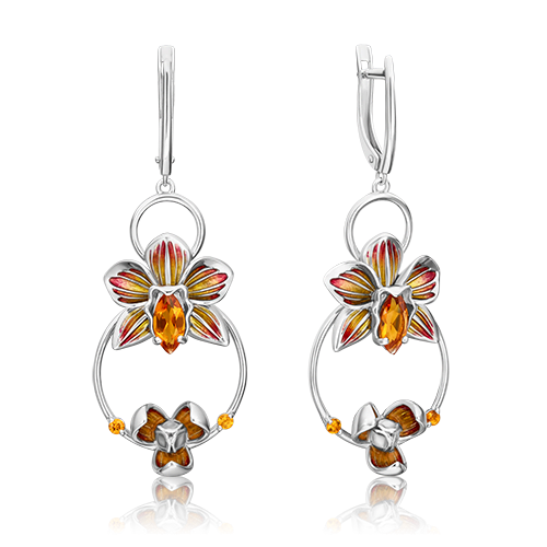

Серьги из серебра с цитрином/эмалью PLATINA jewelry 02-4792-00-206-0200-68_0, 02-4792-00-206-0200-68_0