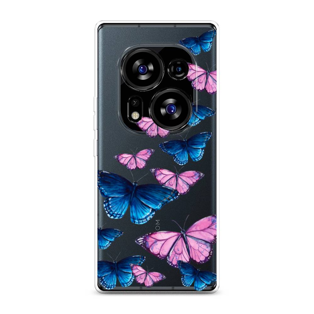 

Чехол Awog на Tecno Phantom X2"Полет бабочек", Синий;черный;розовый, 303250-2