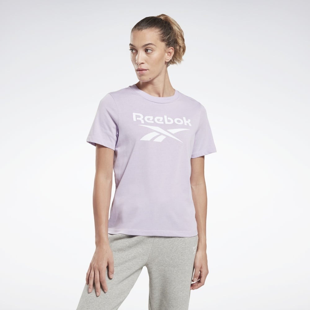 

Футболка женская Reebok RI BL TEE фиолетовая M, Фиолетовый, RI BL TEE