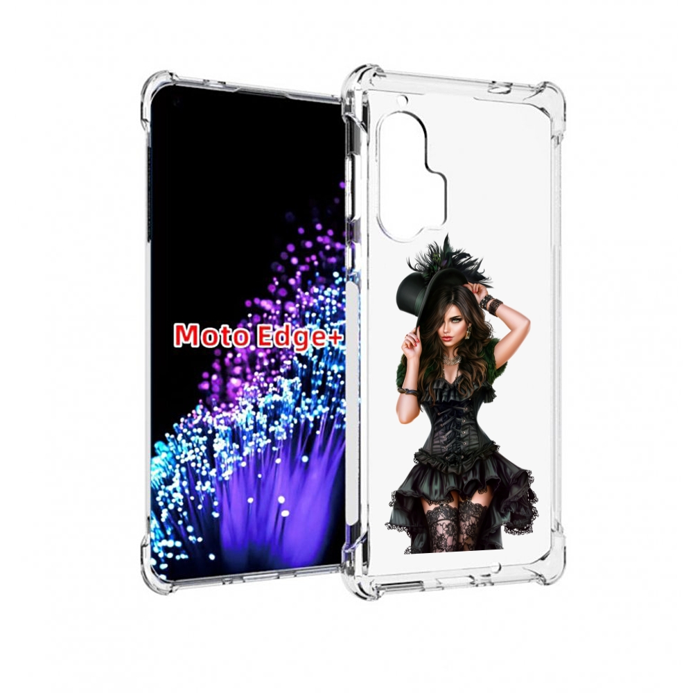 

Чехол MyPads стройная-девушка-в-черном-платье для Motorola Edge+ Plus, Прозрачный, Tocco