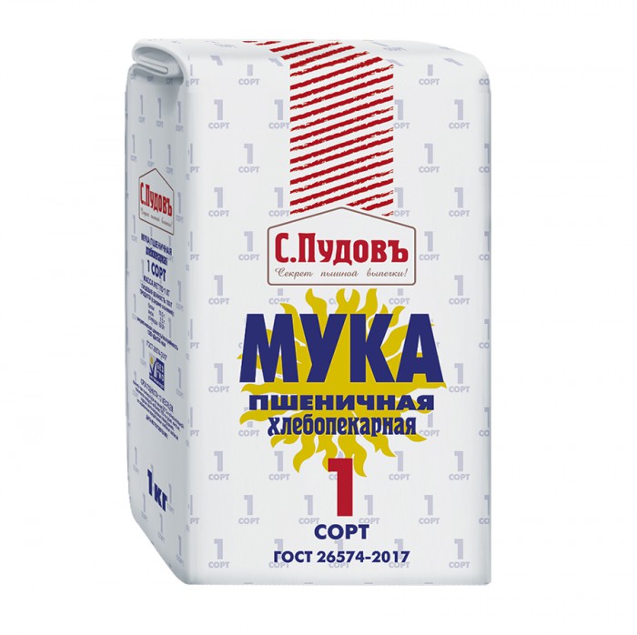 Мука пшеничная 1 сорт ГОСТ, С.Пудовъ, 1 кг