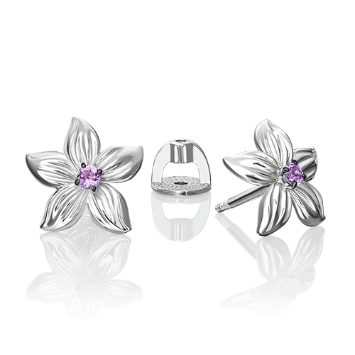 

Серьги-пусеты из серебра с аметистом PLATINA jewelry 02-4800-00-203-0200-68_0, 02-4800-00-203-0200-68_0