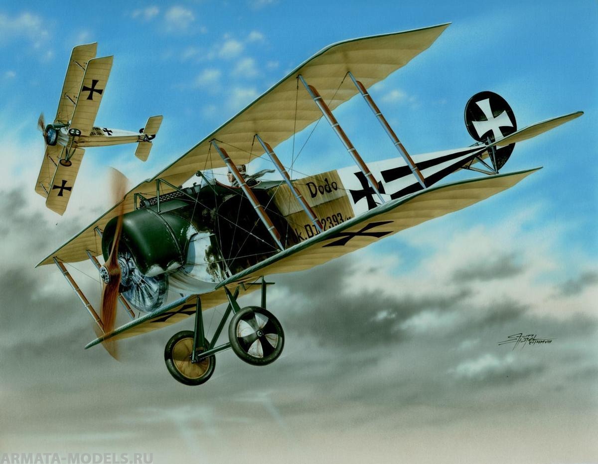 

SH48038 Fokker D.II Black White Tails