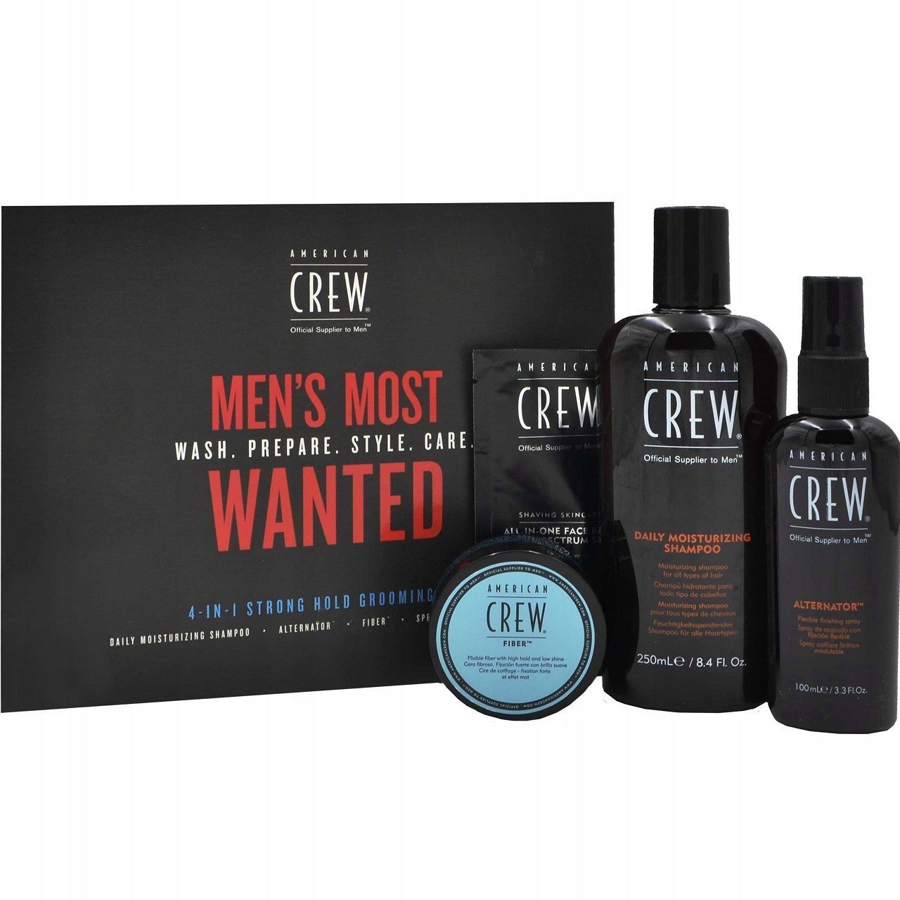 фото Набор для ухода за волосами и лицом american crew 4in1 strong hold grooming kit