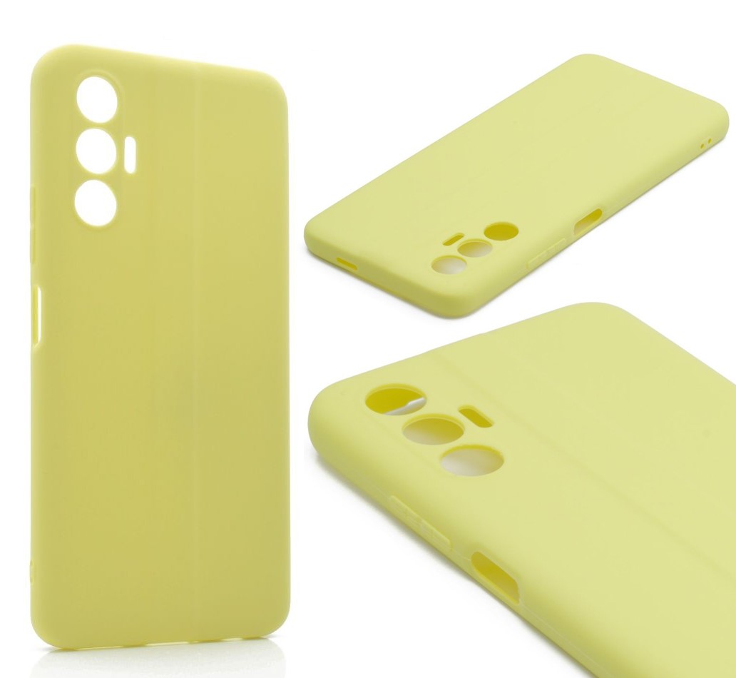 Силиконовый чехол TPU Case матовый для Tecno Pova 3 лимонный
