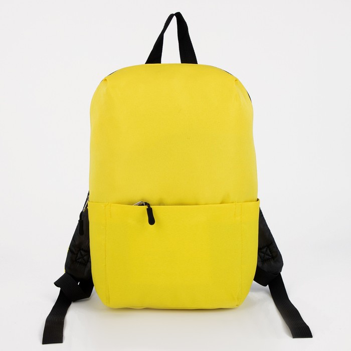 фото Рюкзак текстильный с карманом, желтый, 22х13х30 см textura