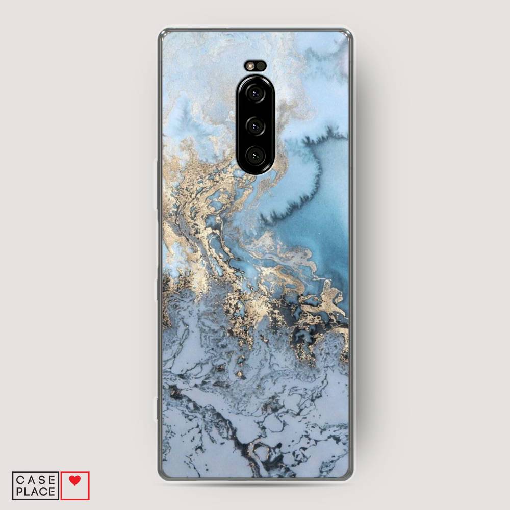 фото Силиконовый чехол "морозная лавина синяя" на sony xperia 1 awog