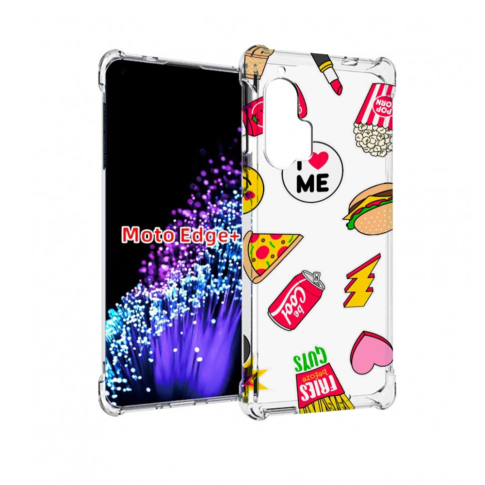 

Чехол MyPads фаст-фуд для Motorola Edge+ Plus, Прозрачный, Tocco