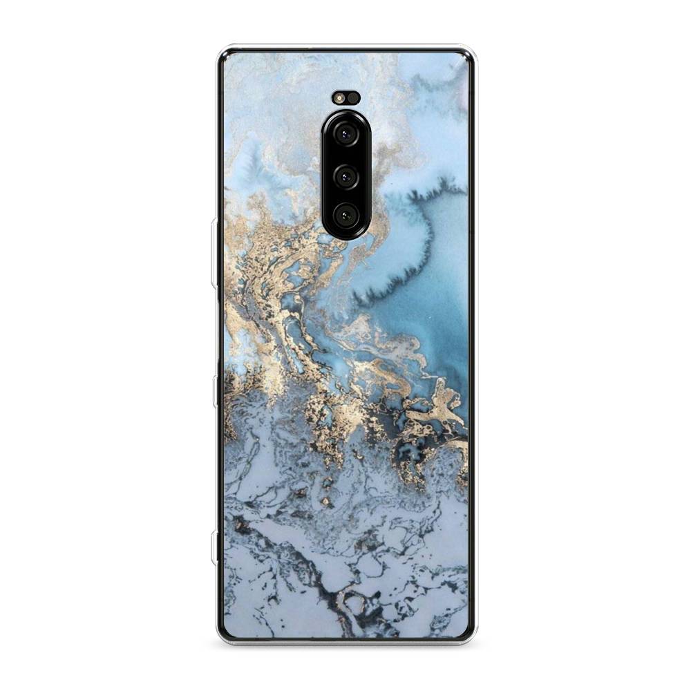 фото Силиконовый чехол "морозная лавина синяя" на sony xperia xz4 awog