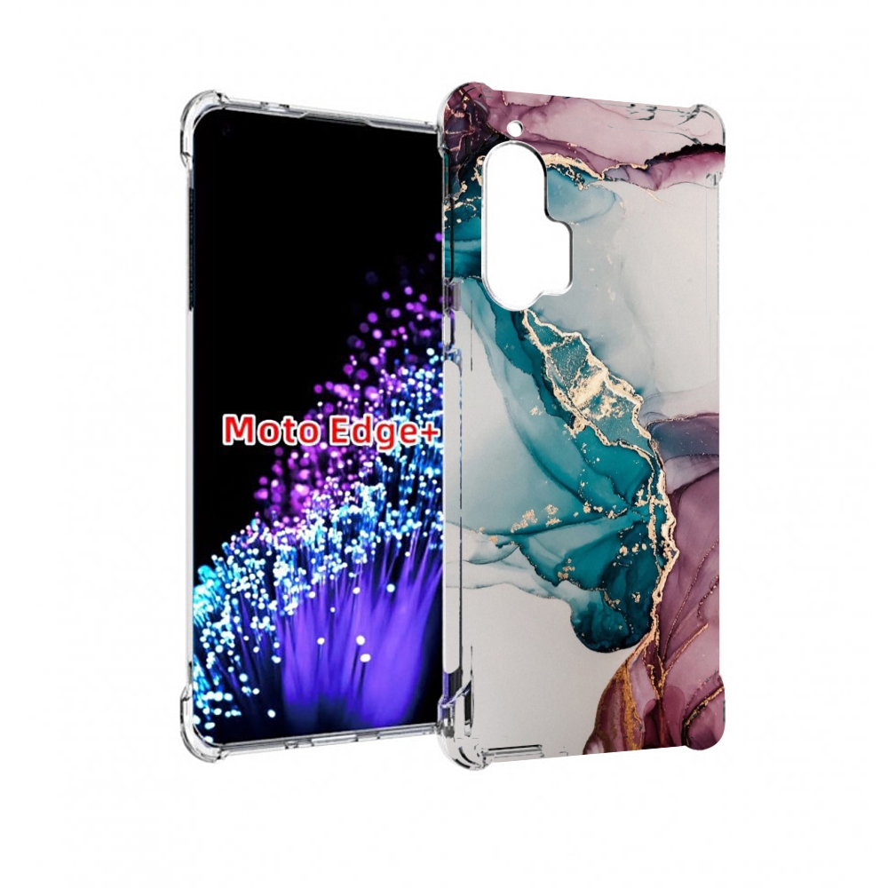 

Чехол MyPads фиолетовый синий краски для Motorola Edge+ Plus, Прозрачный, Tocco