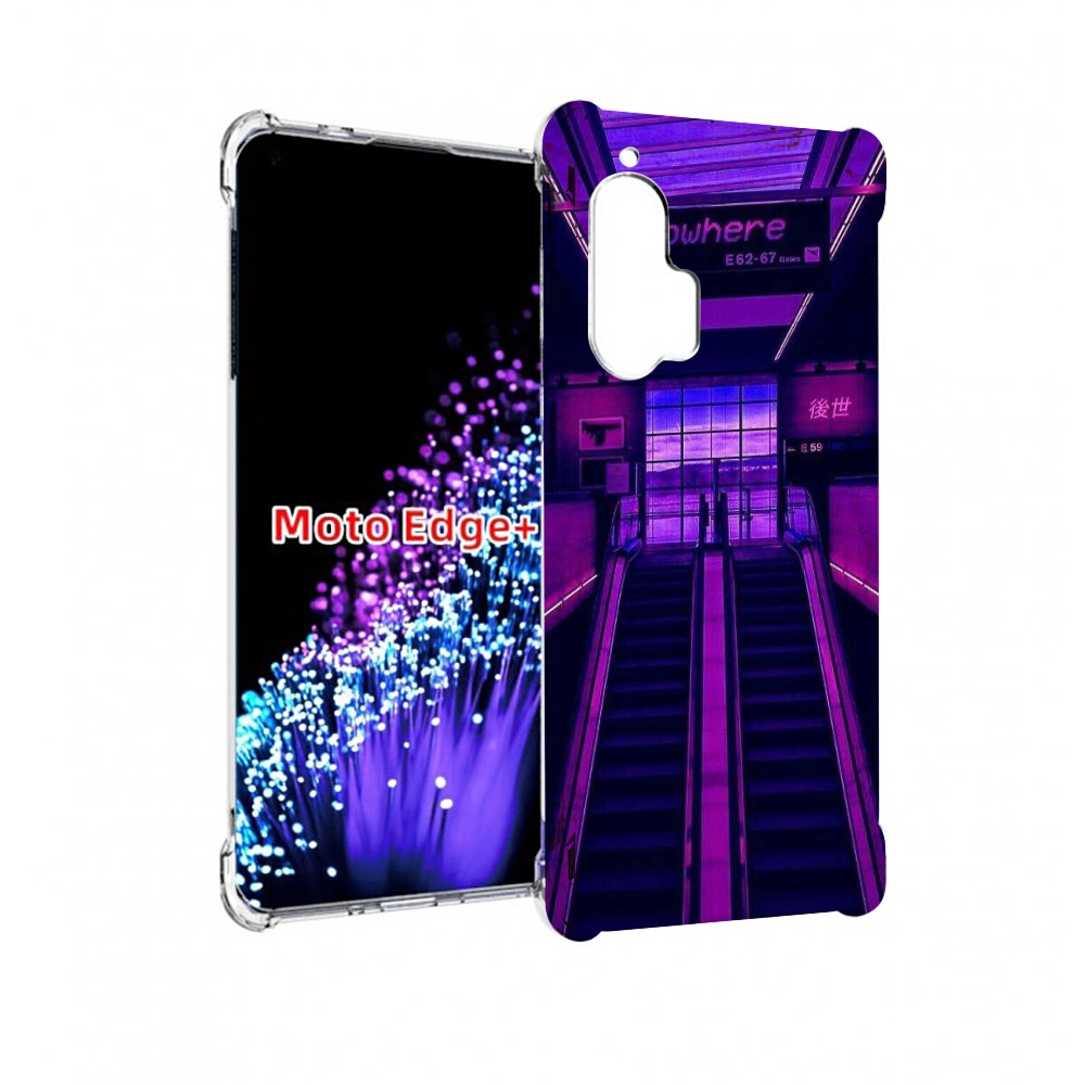 

Чехол MyPads фиолетовый эскалатор для Motorola Edge+ Plus, Прозрачный, Tocco