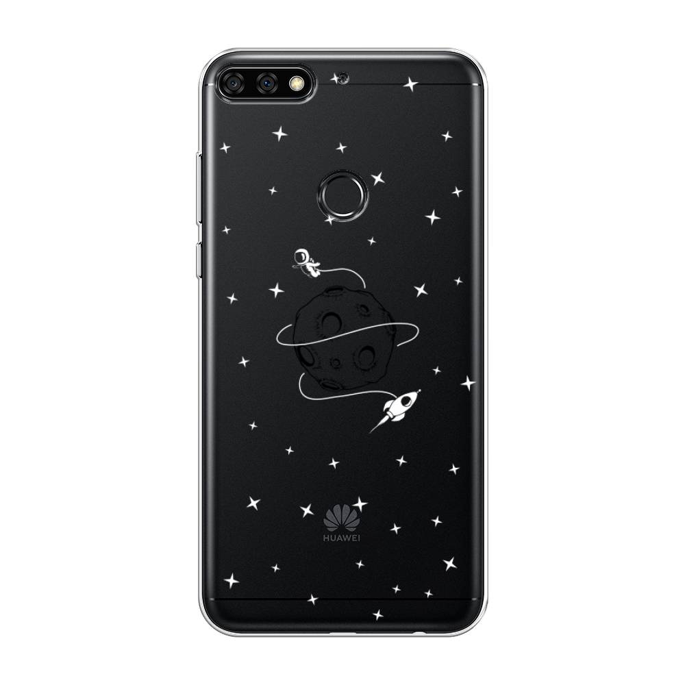 

Чехол на Huawei Y7 Prime 2018/Nova 2 Lite/Honor 7C Pro "Полет вокруг луны", Белый;серый;черный, 66450-2
