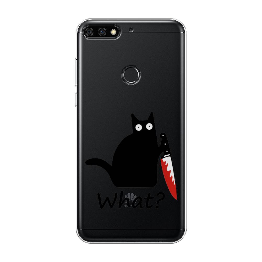 

Чехол на Huawei Y7 Prime 2018/Nova 2 Lite/Honor 7C Pro "Котик с ножом", Черный;красный, 66450-6