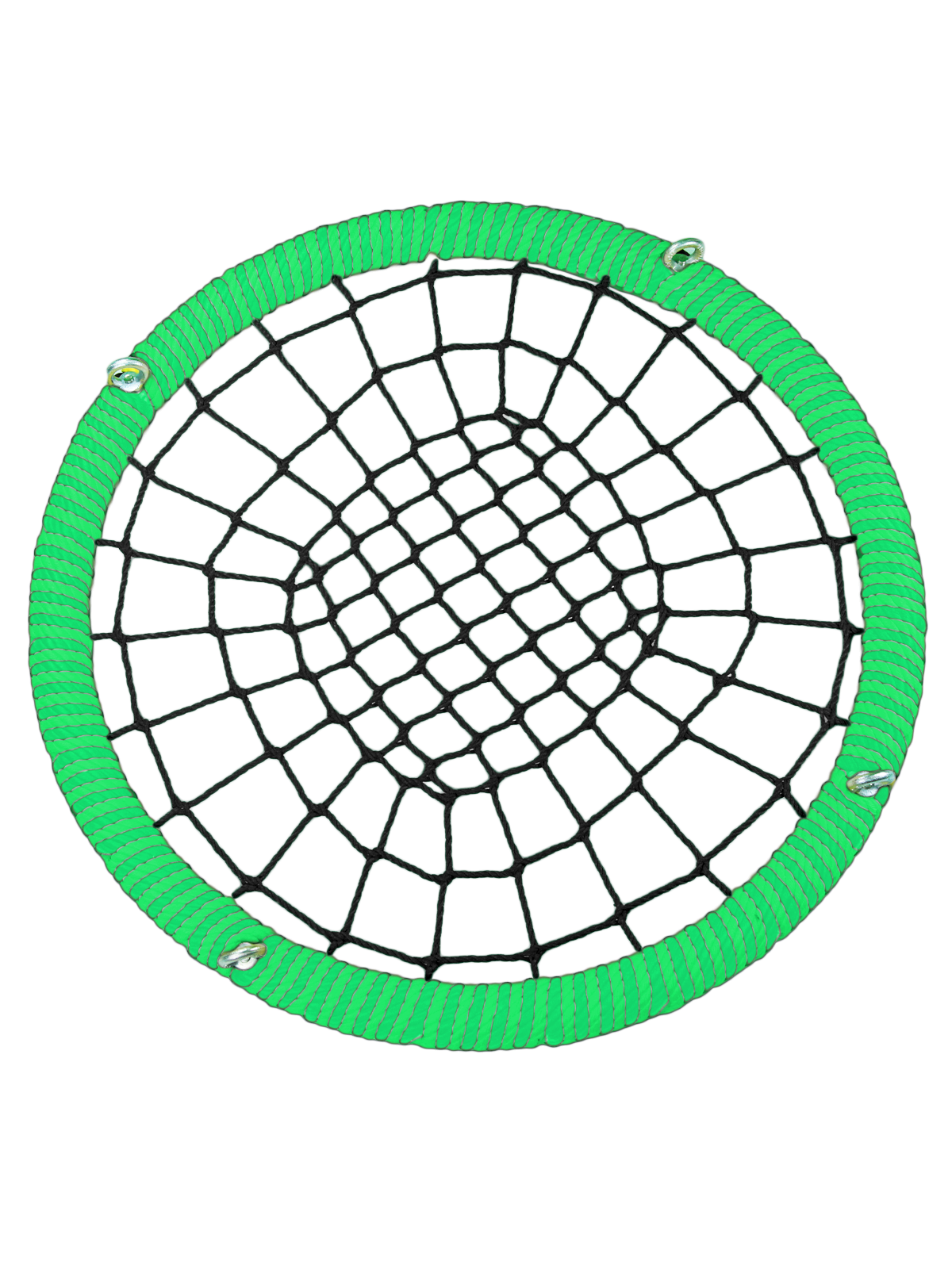 

Качели-гнездо JINN КТ/РГ/120/102/16/8/З-Ч/КГ 120x120 см зеленый, черный, 120 круг обод 102 канат 16 и 8 рымгайки