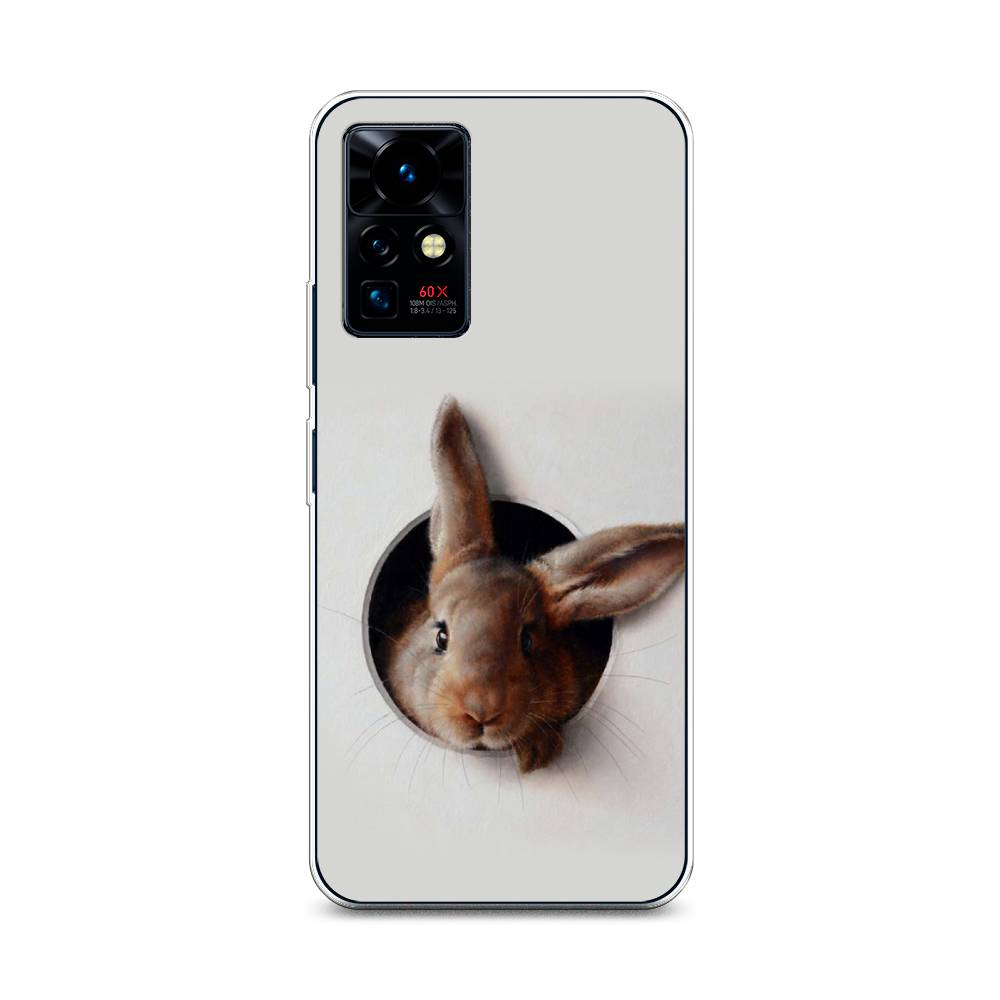 

Чехол на Infinix Zero X Pro "Любопытный кролик", Серый;коричневый, 3101150-1