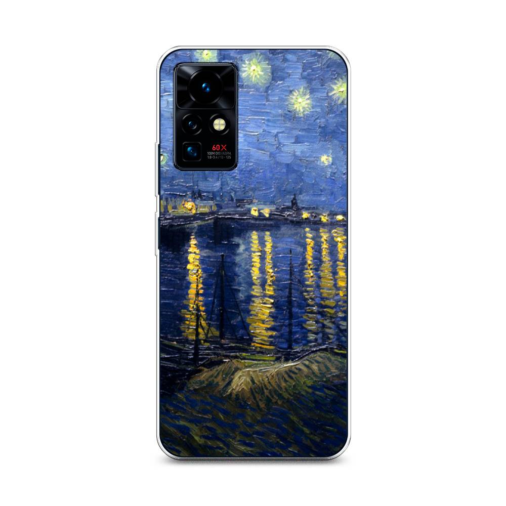 

Чехол на Infinix Zero X Pro "Звездная ночь над Роной", Синий;желтый, 3101150-4