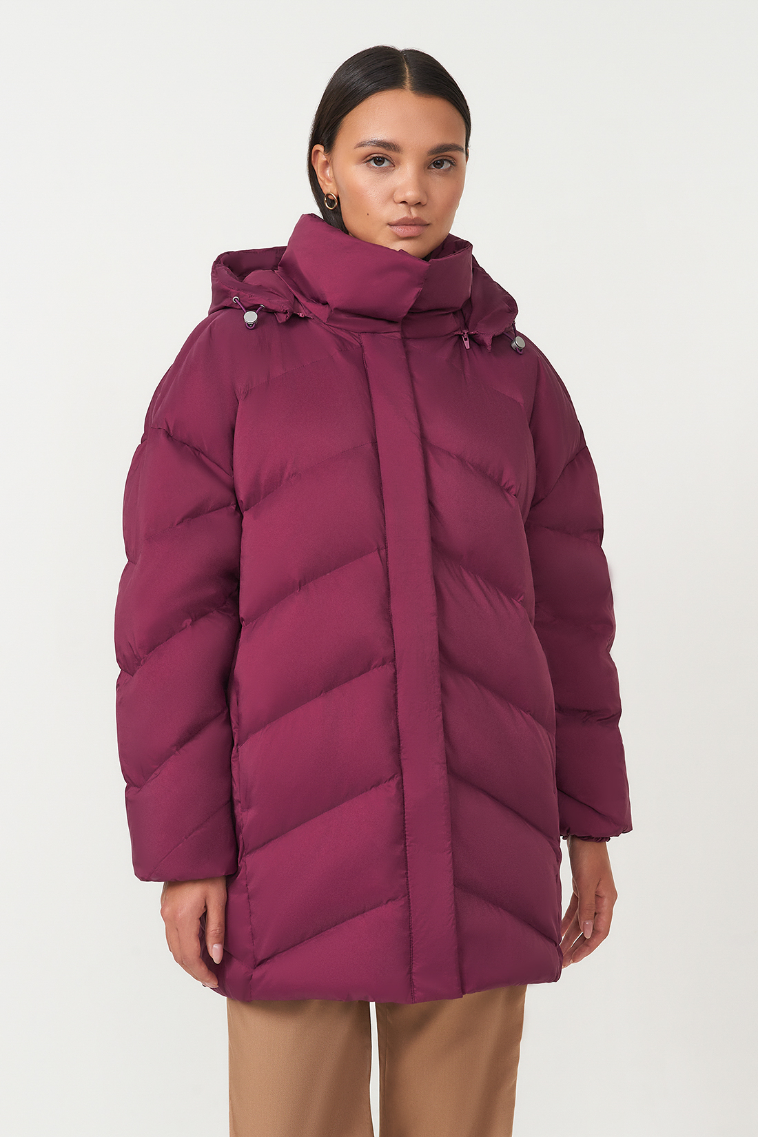 

Пуховик женский Baon B0023550 фиолетовый XL, B0023550