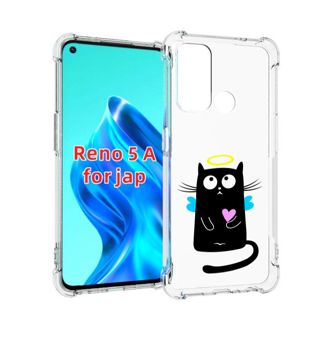 

Чехол MyPads Кот ангелок для Oppo Reno 5A, Прозрачный, Tocco