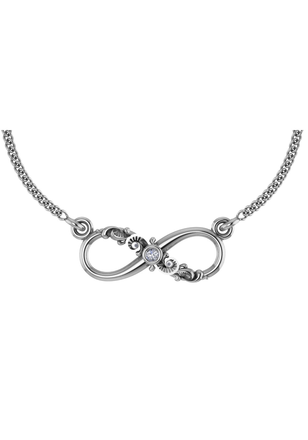 Колье из серебра с фианитом 45 см POKROVSKY JEWELRY 0320200ст-10775