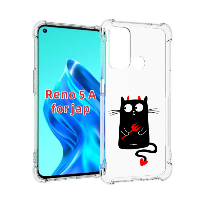 

Чехол MyPads Кот демон для Oppo Reno 5A, Прозрачный, Tocco