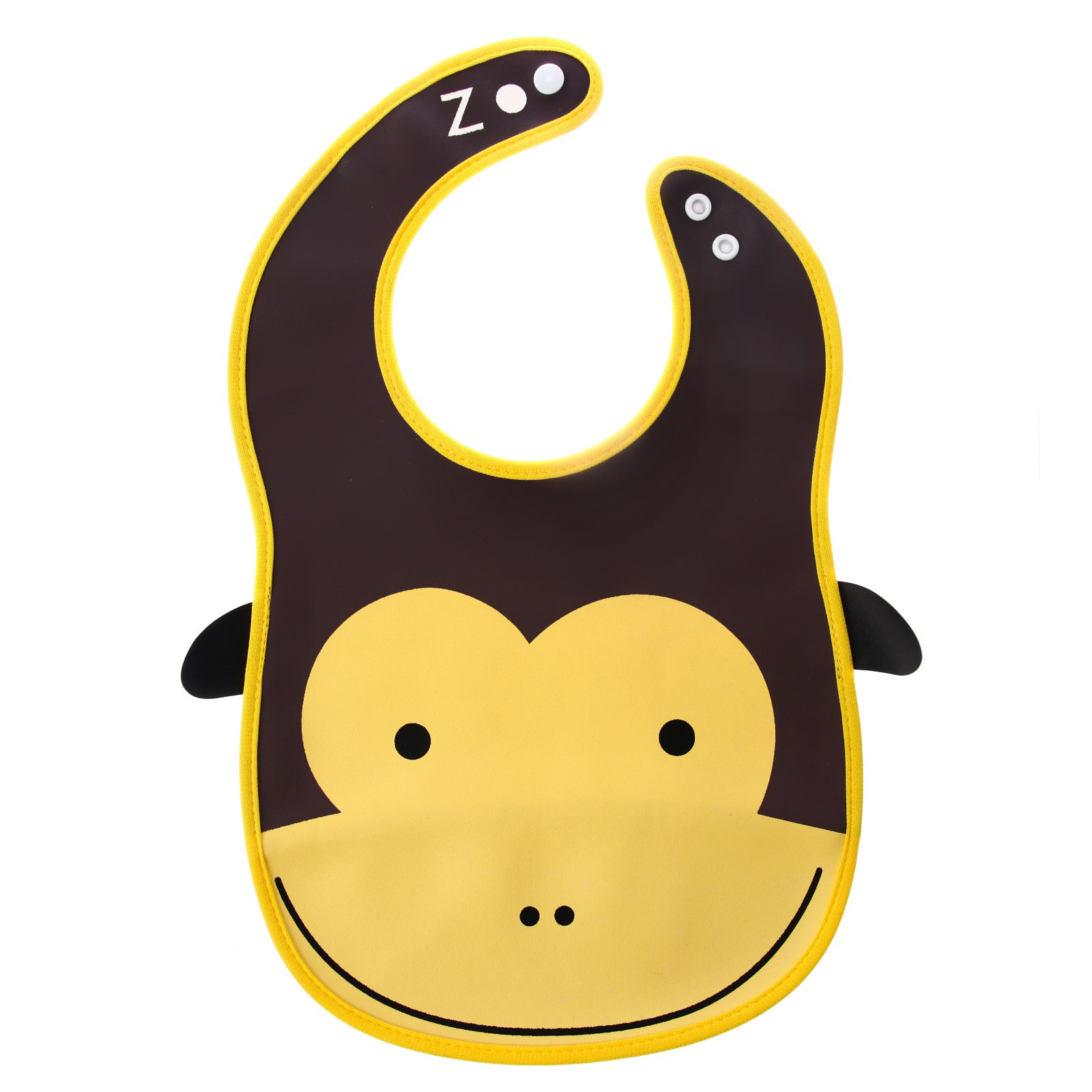 фото Нагрудник «обезьянка» из клеёнки, с отворачивающимся карманом, на регулируемых кнопках крошка я