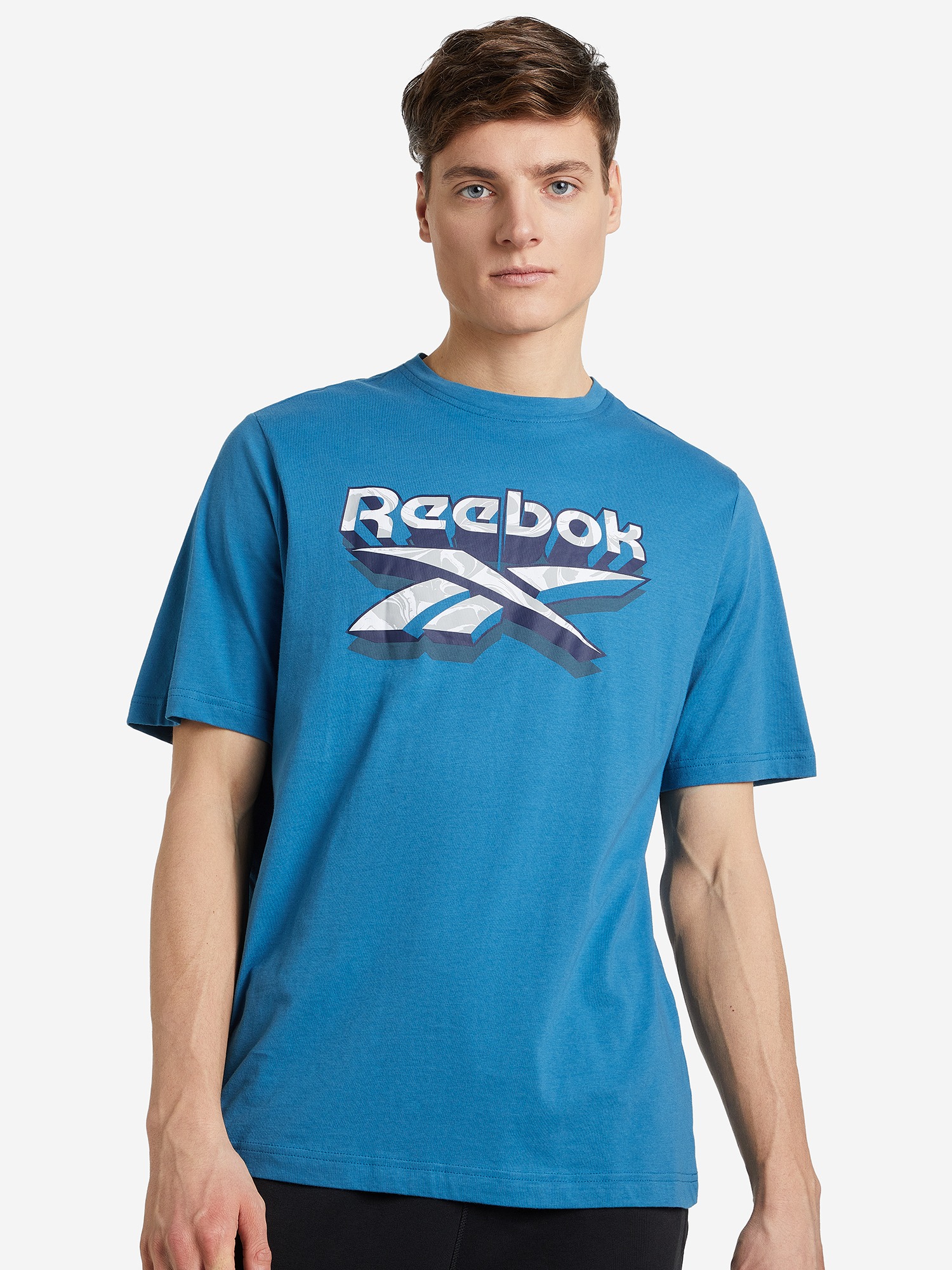 Футболка мужская Reebok GS 3D STACKED VECTOR SS синяя S