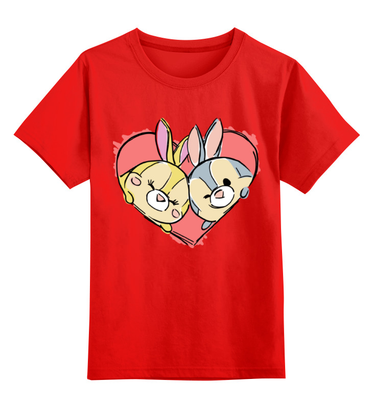 

Детская футболка Printio Зайчики цв.красный р.128, 0000002406722