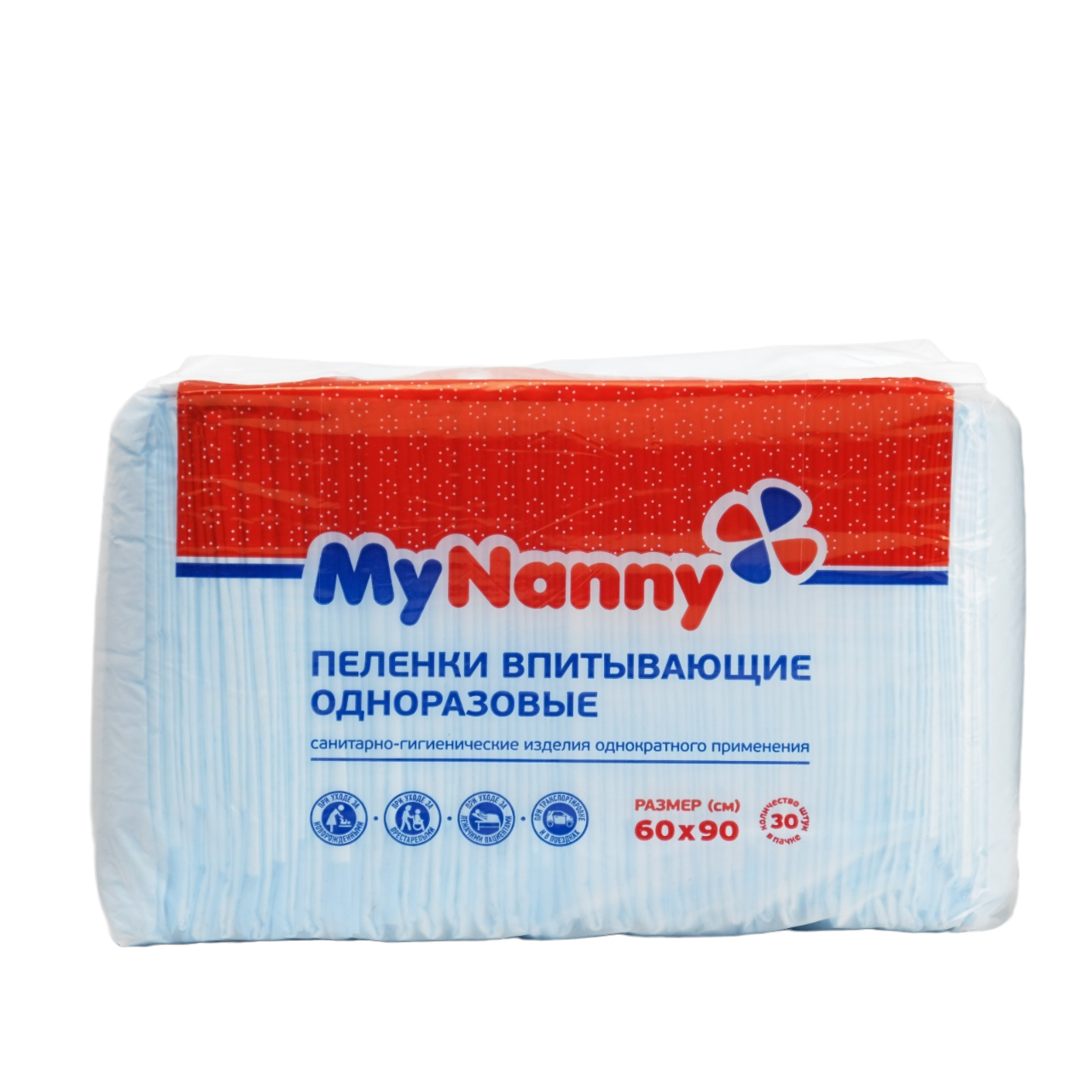 

Одноразовые впитывающие пеленки My Nanny, 60 x 90 см, 30 шт.