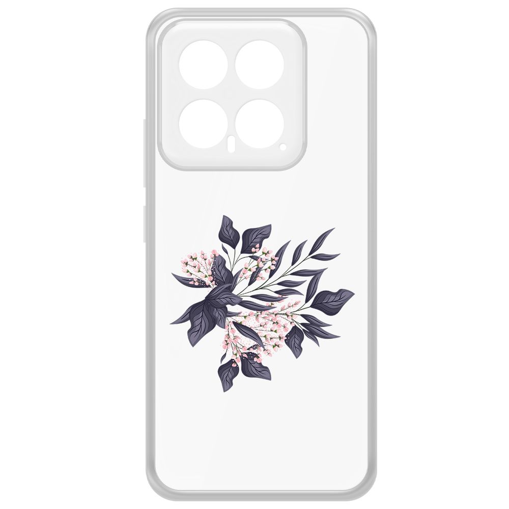 

Чехол-накладка Krutoff Clear Case Розовые бутоны для Xiaomi 14, Прозрачный