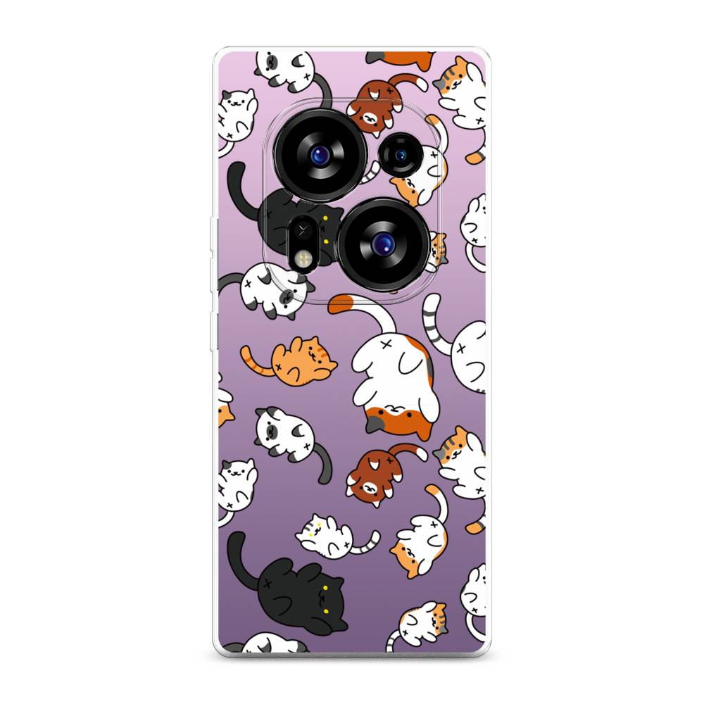 

Чехол Awog на Tecno Phantom X2"Котопад", Фиолетовый;белый, 303350-7