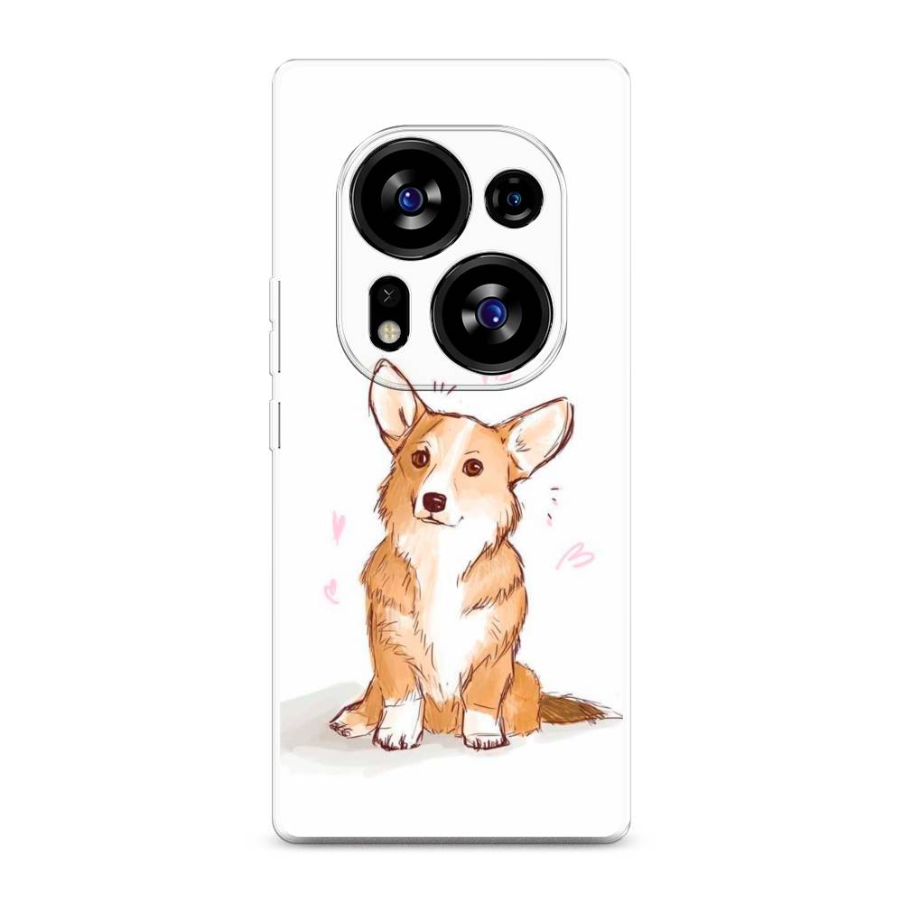 

Чехол Awog на Tecno Phantom X2"Корги любовь", Бежевый;белый, 303350-1