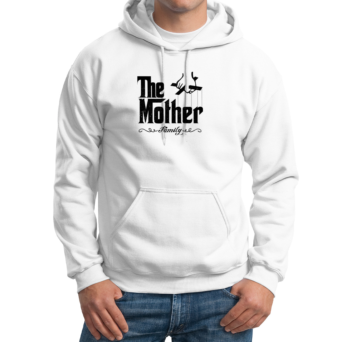 

Худи унисекс CoolPodarok Прикол Семья The mother Мама белое 62 RU, Белый, M0151840